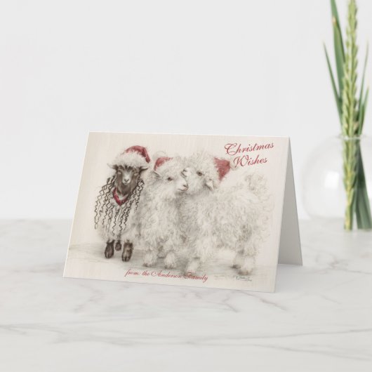 There's Always One - Angora Christmas Goats Kaart (Voorkant)
