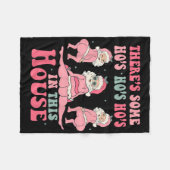 There's Some Hos In This House Christmas Pink Sant Fleece Deken (Voorkant (Horizontaal))