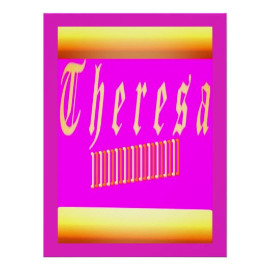 Theresa design choquant poster rose et or (Devant)