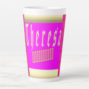 Theresa-ontwerp schokkende roze en gouden koffie-m latte mok