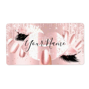 Theresa Pink Glitter schrijft kus lips Nails Makeu Etiket