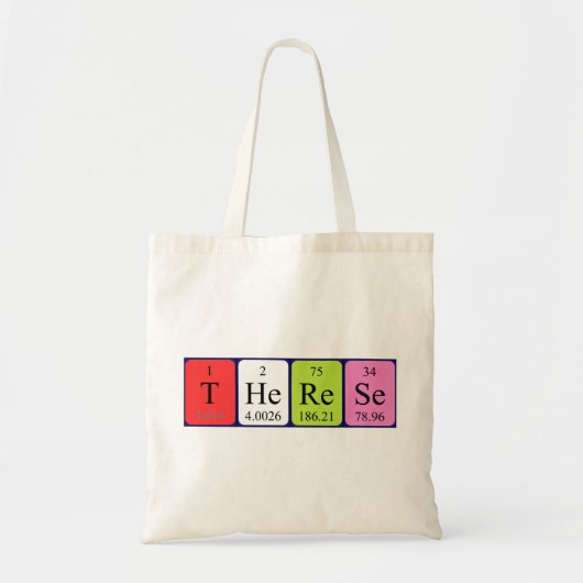 Therese periodieke table name canvas tas (Voorkant)