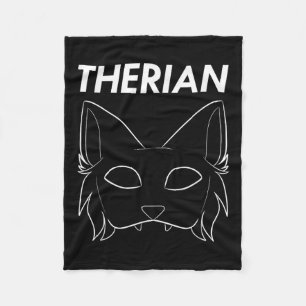 Therian Furry Animal Mask Wolf Cat Dog Fleece Deken