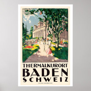 Thermaal bad Baden Zwitserland Reisgids uit het ve Poster