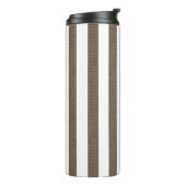 Thermal Tumbler Brown & White Stripe Thermosbeker (Gedraaid links)