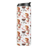 Thermal Tumbler Lady Cooking Red Hearts Thermosbeker (Gedraaid links)