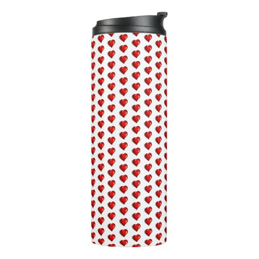 Thermal Tumbler Red Hearts Thermosbeker (Gedraaid links)