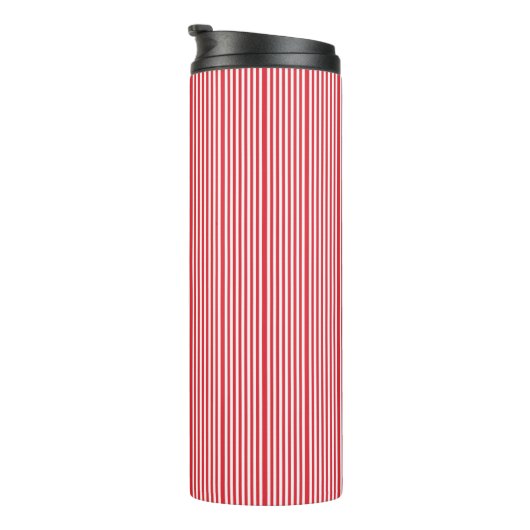 Thermal Tumbler Red & White Stripe Thermosbeker (Geroteerd rechts)