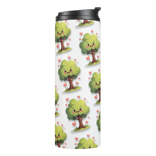 Thermal Tumbler Tree Red Hearts Thermosbeker (Gedraaid links)