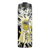 Thermal Tumbler – Urban Tree Owl & Wealth Surreal Thermosbeker (Voorkant)