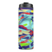 Thermische getumbler - Blauwe Chaos in vormontwerp Thermosbeker (Voorkant)