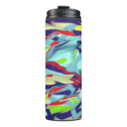 Thermische getumbler - Blauwe Chaos in vormontwerp Thermosbeker (Voorkant)