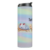 Thermische getumbler met schildpadden thermosbeker (Gedraaid links)