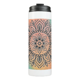 Thermische mandala waterfles thermosbeker