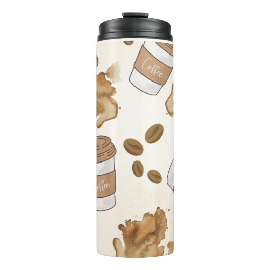 Thermische Tumbler crème kleur Thermosbeker (Voorkant)