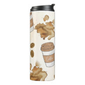 Thermische Tumbler crème kleur Thermosbeker (Gedraaid links)