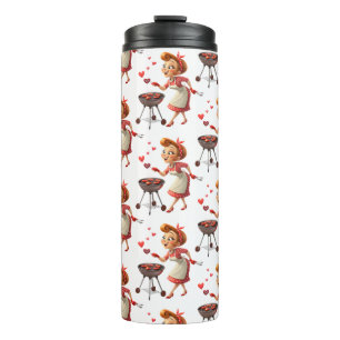 Thermische Tumbler Dame Koken Rode Harten Thermosbeker