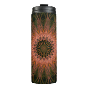 Thermische Tumbler Mandala Kant Vorm Natuur Kleure Thermosbeker