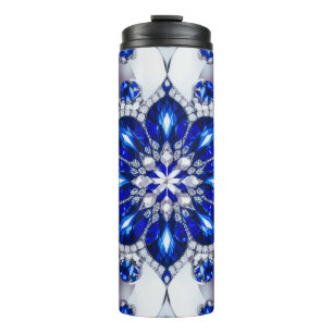 Thermische Tumbler met Blauw Witte Kleuren Thermosbeker