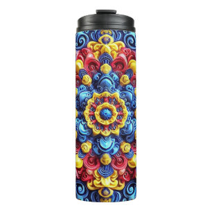 Thermische Tumbler met Roemeense kleuren Thermosbeker
