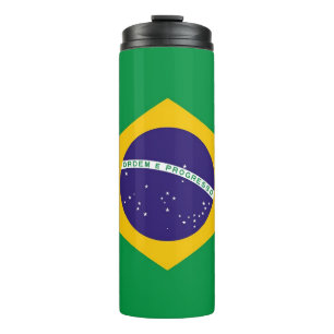 Thermische Tumbler met vlag van Brazilië Thermosbeker