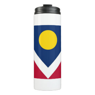 Thermische Tumbler met vlag van Denver, USA Thermosbeker