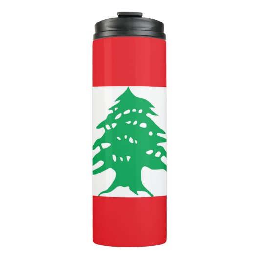 Thermische Tumbler met vlag van Libanon Thermosbeker (Voorkant)