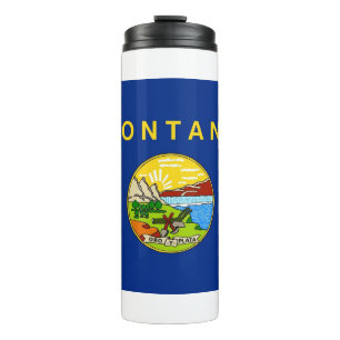 Thermische Tumbler met vlag van Montana, Verenigde Thermosbeker