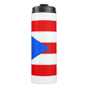 Thermische Tumbler met vlag van Puerto Rico, Veren Thermosbeker