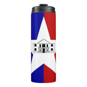 Thermische Tumbler met vlag van San Antonio Thermosbeker