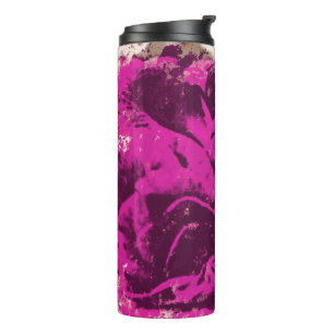 Thermische Tumbler Paarse Roos Waterverf Thermosbeker