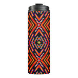 Thermische tumbler vurig rode vlam oranje zwart thermosbeker