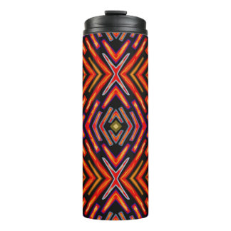 Thermische tumbler vurig rode vlam oranje zwart thermosbeker