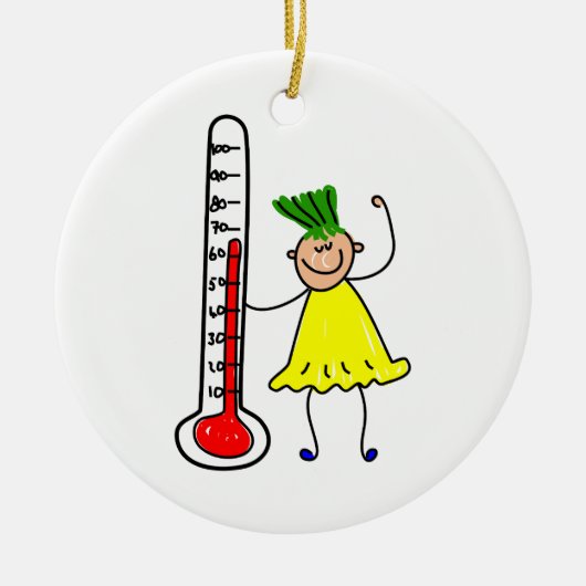 thermometer-Kind Keramisch Ornament (Voorkant)