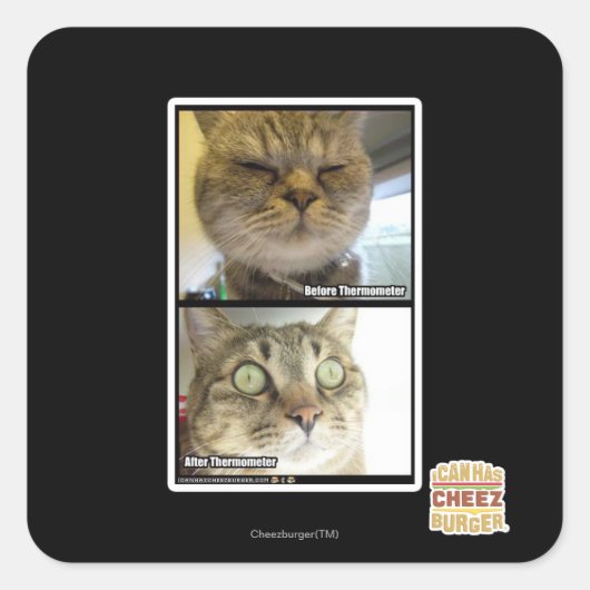 thermometer vierkante sticker (Voorkant)