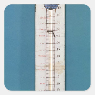 thermometer, voorzien van een frygienkap vierkante sticker