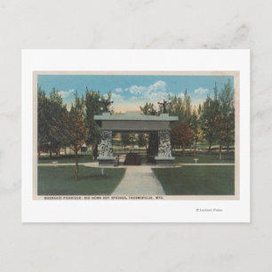 Thermopolis, WY - Uitzicht van de fontein van Wash Briefkaart