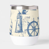 Thermos en céramique avec éléments marins (Droite)