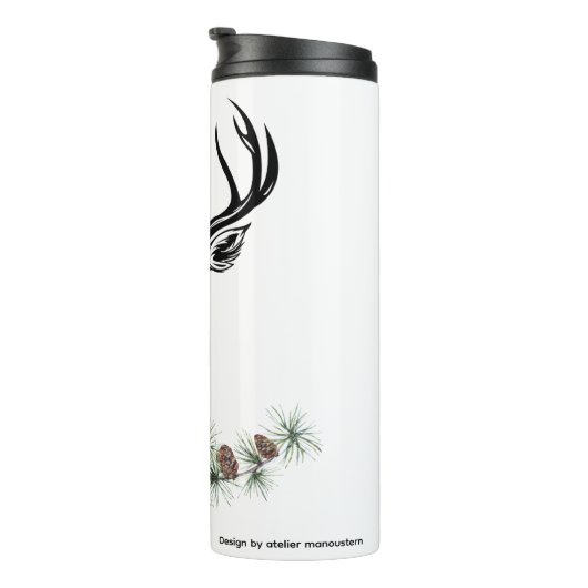 Thermosbecher mit Hirsch-Motiv Thermosbeker (Geroteerd rechts)