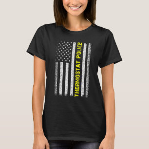 Thermostaat Politie VS Vlag Verdrietig Papa Joke T-shirt