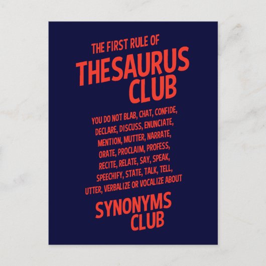 Thesaurus Club Briefkaart (Voorkant)
