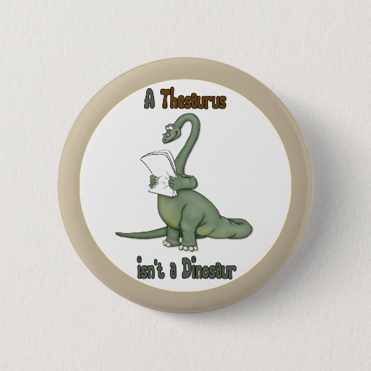 Thesaurus Dinosaur Ronde Button 5,7 Cm (Voorkant)
