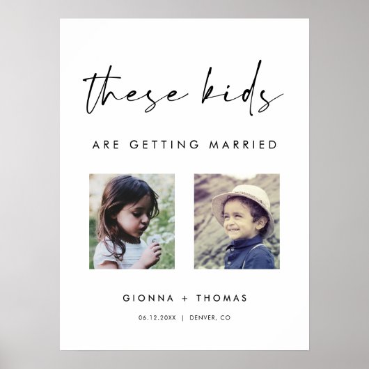 These Kids are getting married Welcome Sign Poster (Voorkant)