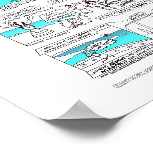 Theseus en de Minotaur-griekmythcomix Poster (Hoek)