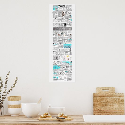 Theseus en de Minotaur-griekmythcomix Poster (Keuken)