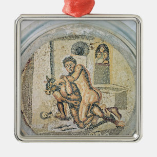 Theseus worstelt met de Minotaur Metalen Ornament