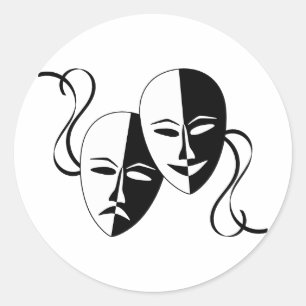 Thespian Mmaskers Ronde Sticker