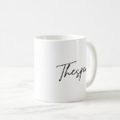 Thespio Typo noir écriture café Mug (Devant droit)
