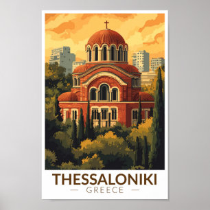 Thessaloniki Griekenland Agios Pavlos Travel Art R Poster