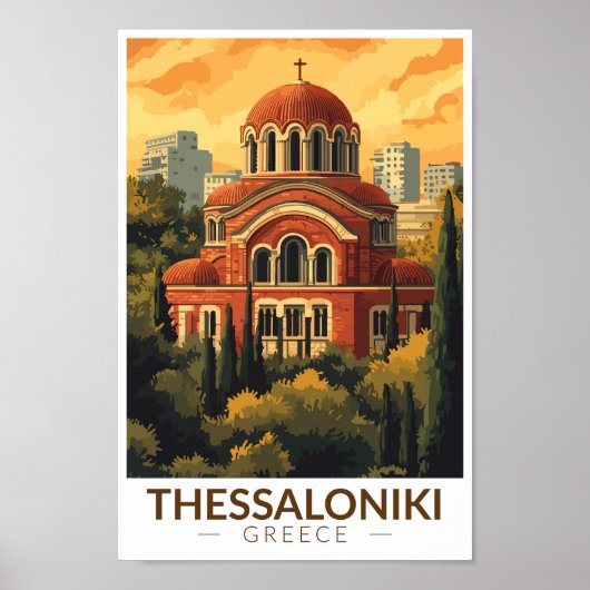 Thessaloniki Griekenland Agios Pavlos Travel Art R Poster (Voorkant)